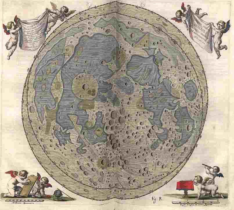 Peta Bulan karya Johannes Hevelius dari Selenographia