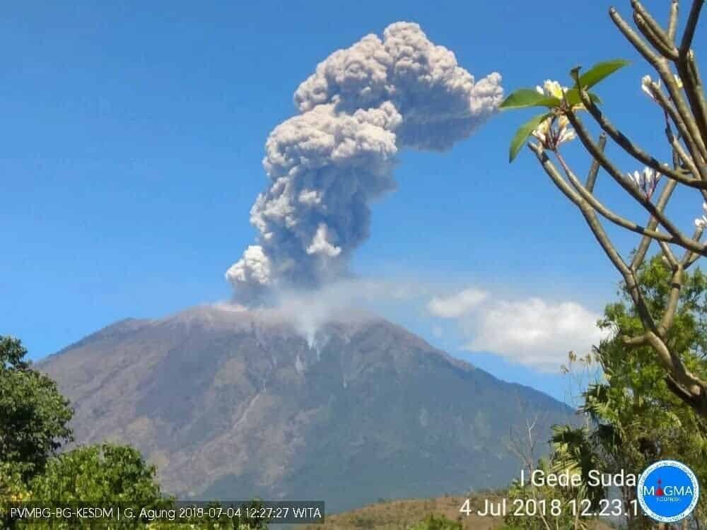 Erupsi gunung agung 4 juli 2018