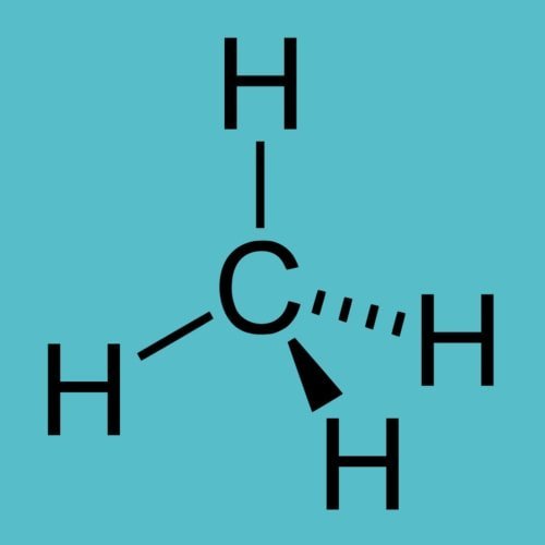 Struktur kimia dari metana, alkana yang paling sederhana