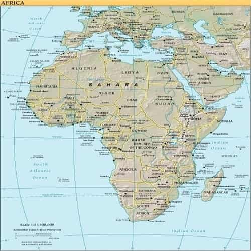 Peta negara terbesar di afrika