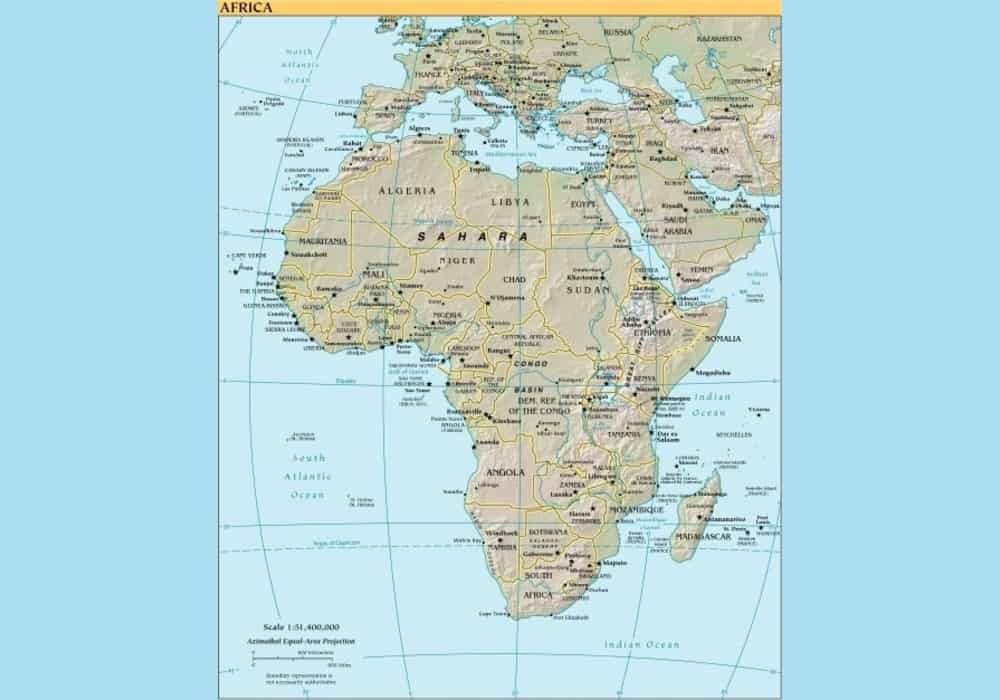 Peta negara terbesar di afrika