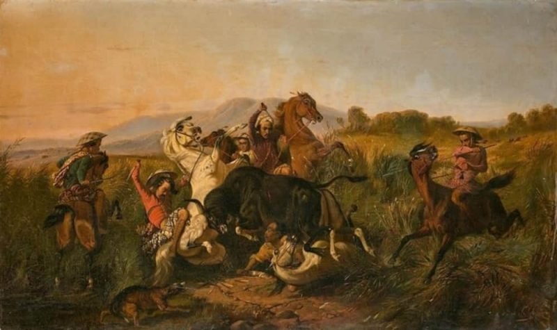 Lukisan Perburuan Banteng dari Raden Saleh (1807-1880)