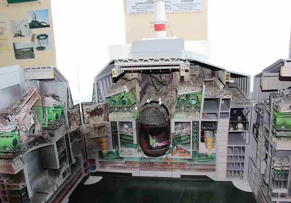 Model reaktor 4 chernobyl bagian dalam